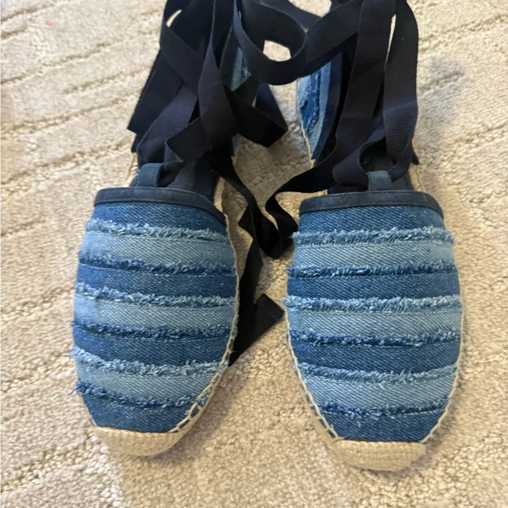 Jimmy Choo Navy Striped Espadrilles